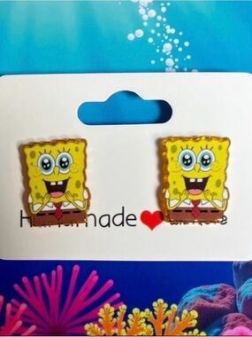 SpongeBob Squarepants Yellow Sponge Stud Earrings